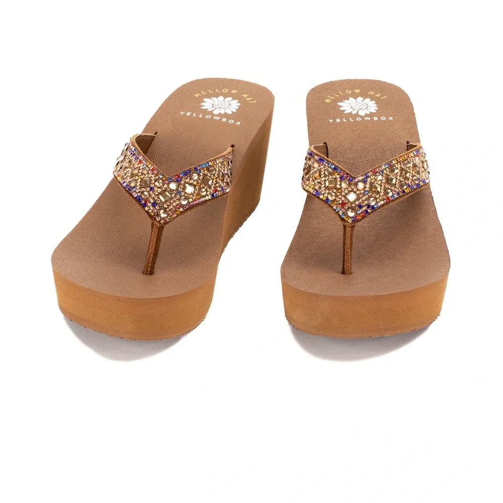 Yellow box flip flops wayra color toast medium width - Picture 4 of 6